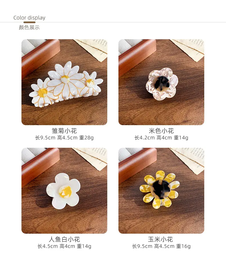 Sweet Acrylic Daisy Hairpin for Women — feature 4