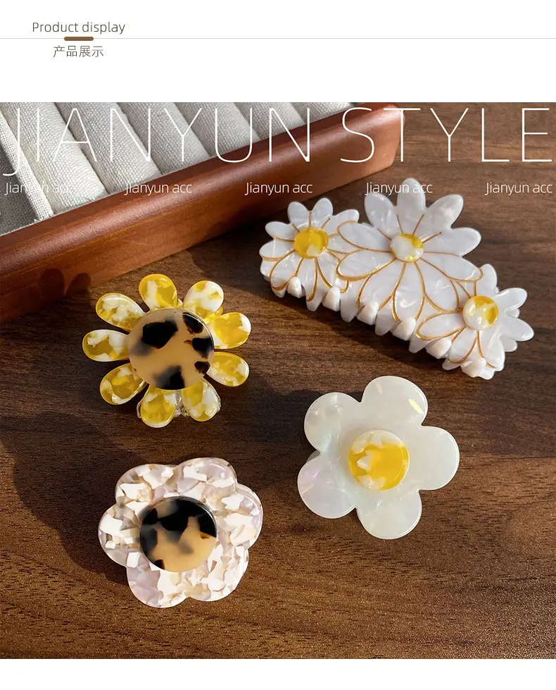Sweet Acrylic Daisy Hairpin for Women — feature 5