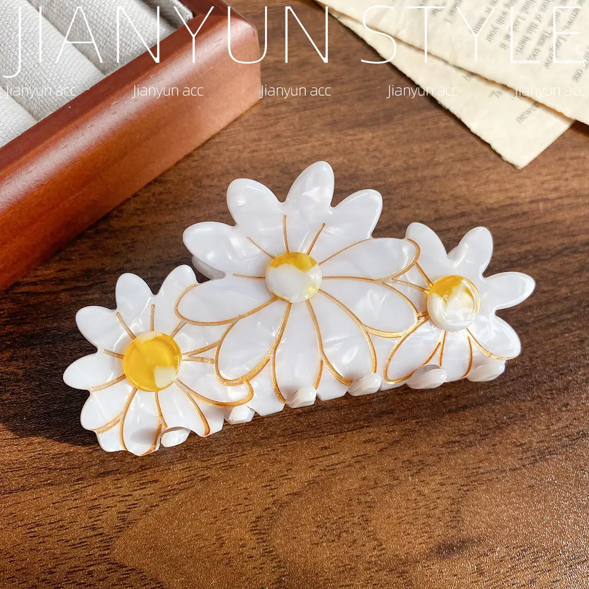Sweet Acrylic Daisy Hairpin for Women - Image 2
