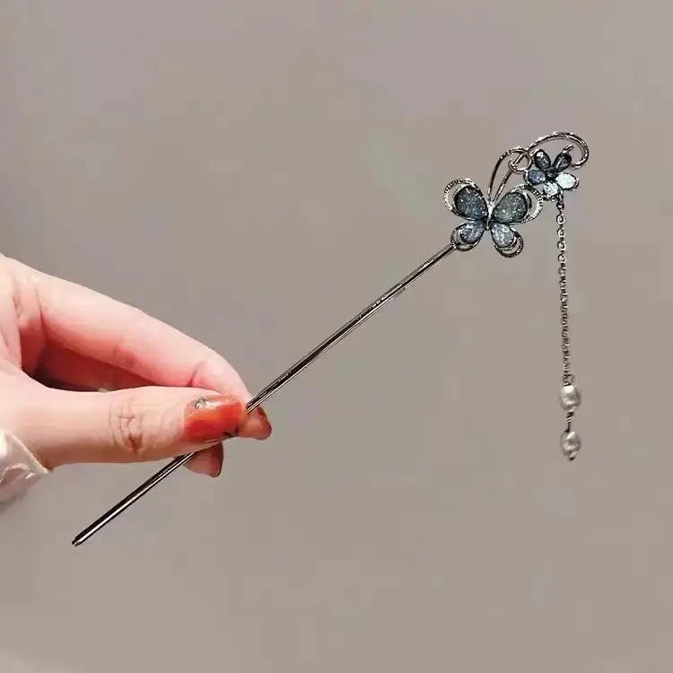 New Chinese Tassel Hairpin Women Ancient High Grade Metal