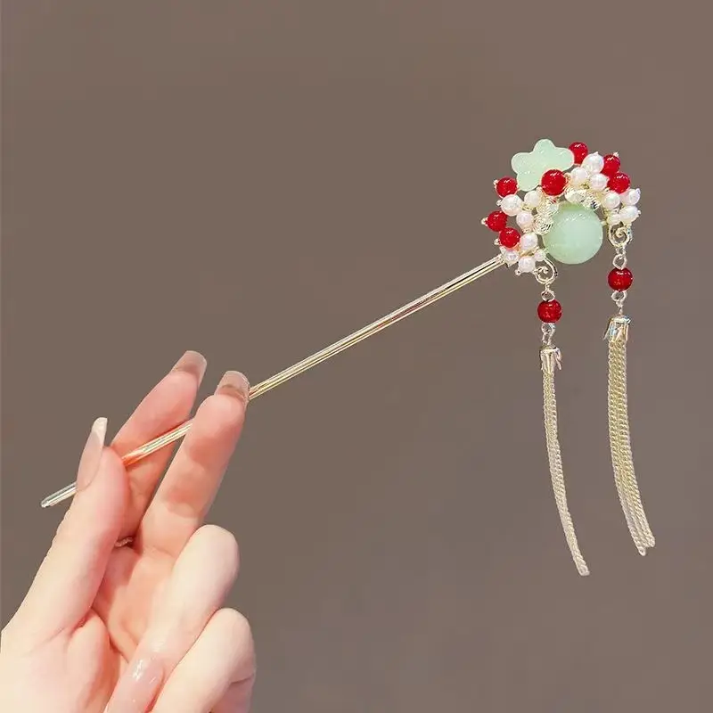 New Chinese Tassel Hairpin Women Ancient High Grade Metal