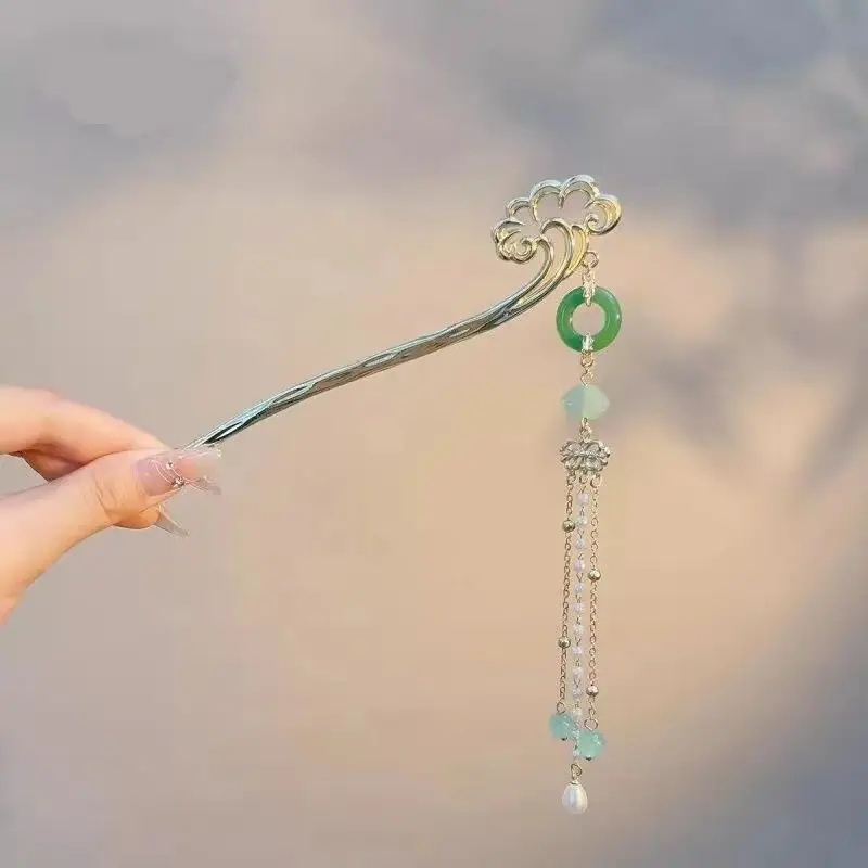 New Chinese Tassel Hairpin Women Ancient High Grade Metal