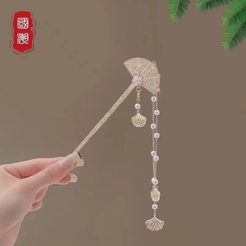 New Chinese Tassel Hairpin Women Ancient High Grade Metal