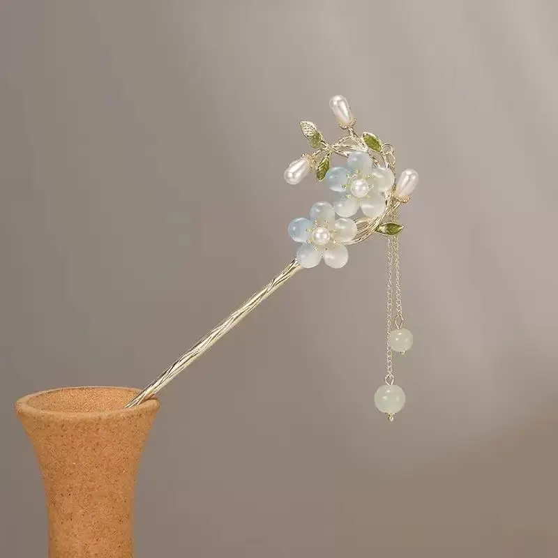 New Chinese Tassel Hairpin Women Ancient High Grade Metal