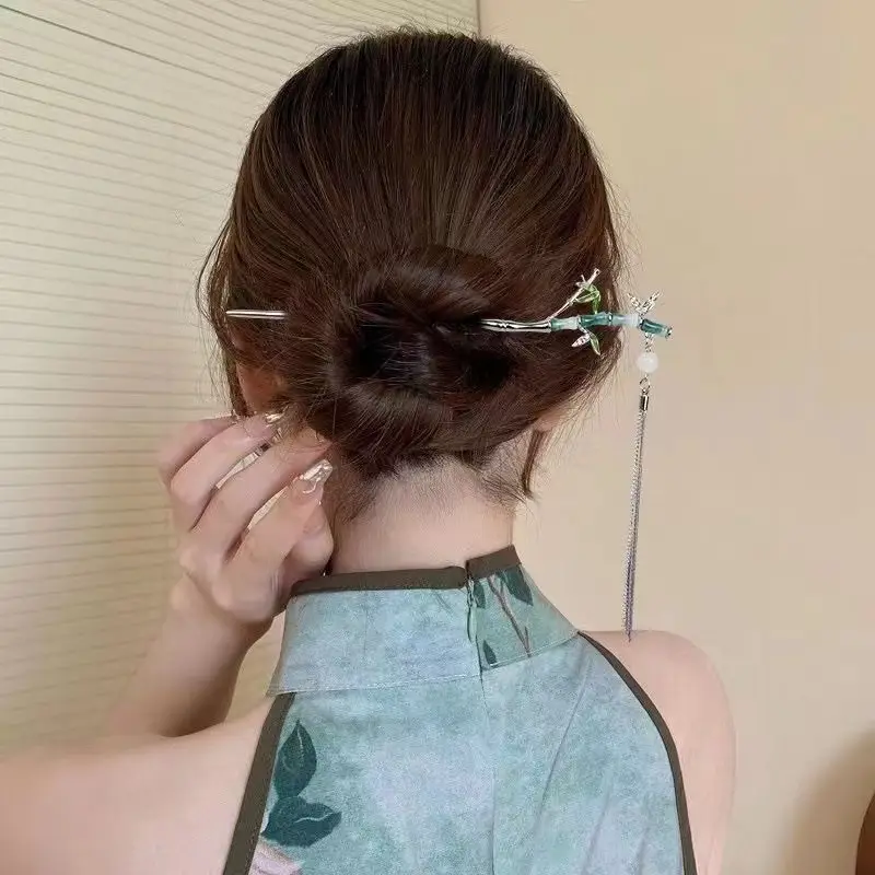 New Chinese Tassel Hairpin Women Ancient High Grade Metal