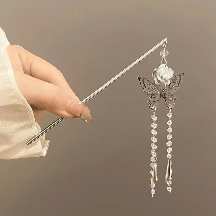 New Chinese Tassel Hairpin Women Ancient High Grade Metal