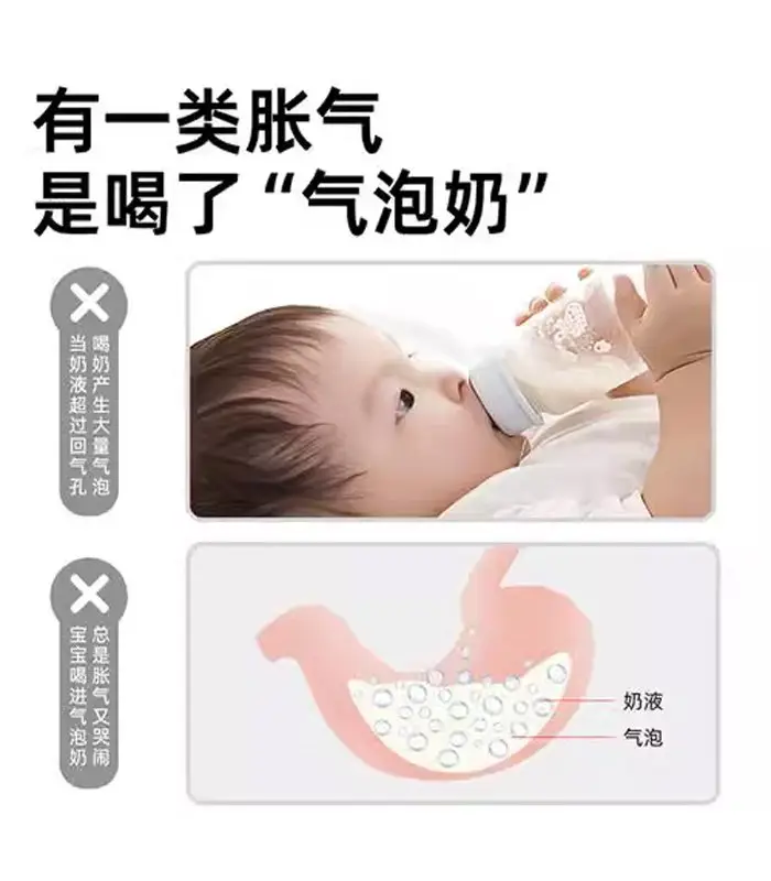 [Same Style] Newborn Wide-Caliber Bottom Return Milk Bottle Genuine Crystal Diamond Glass Feeding Bottle Silicone Nipple — feature 3