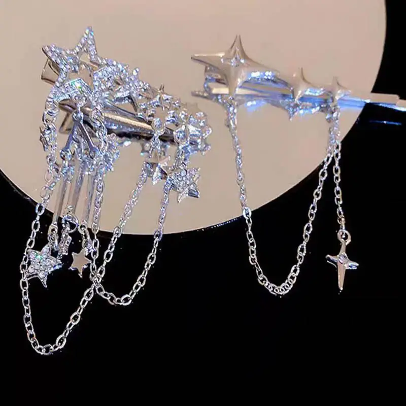 Silver Five-Point Star Tassel Hairpin for Women - Image 5