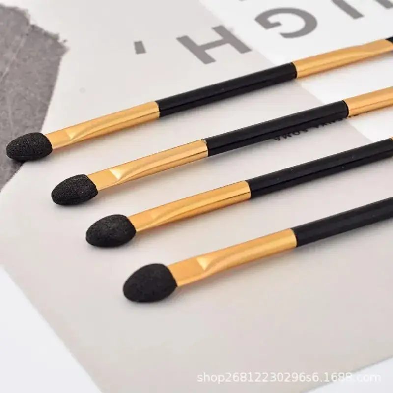 Double Headed Makeup Brushes Eye Shadow Stick Black Gold - Image 4
