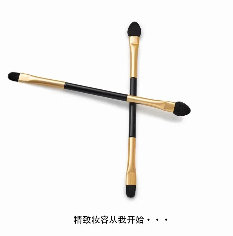 Double Headed Makeup Brushes Eye Shadow Stick Black Gold — feature 13