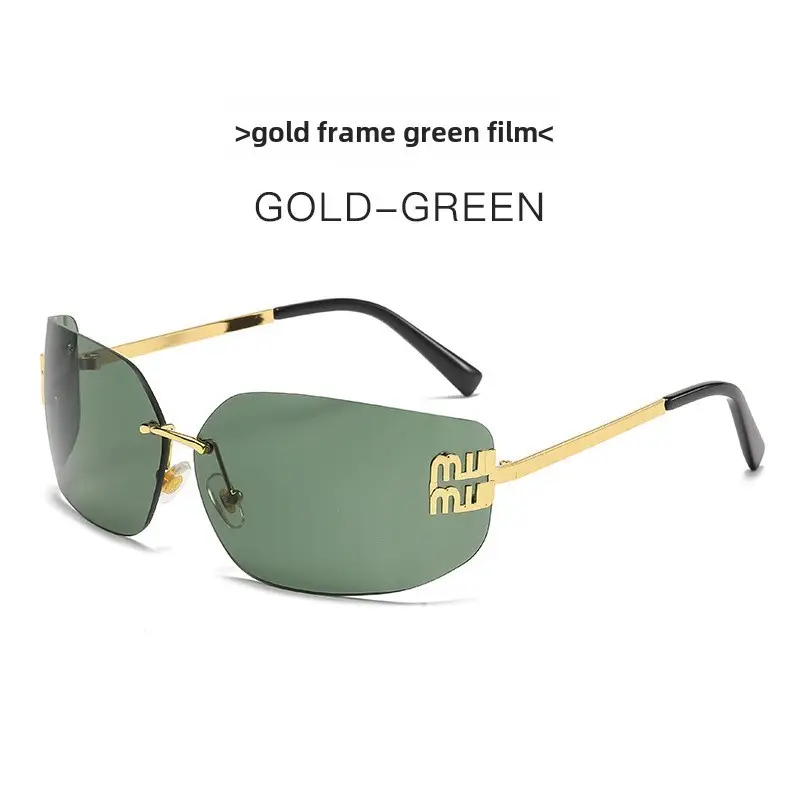 Gold Transparent Metal Frame Sunglasses for Women - Image 5