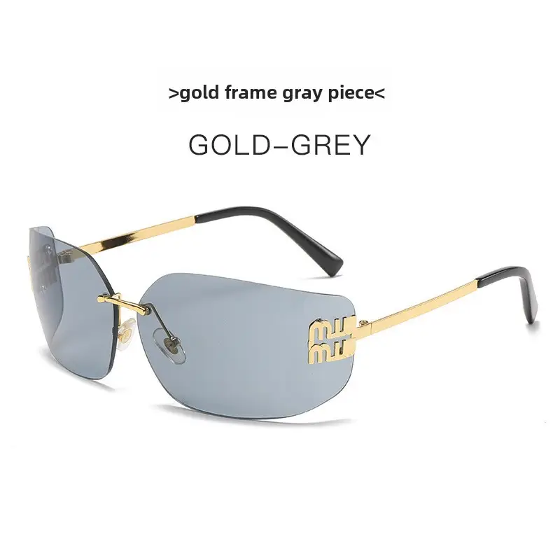 Gold Transparent Metal Frame Sunglasses for Women - Image 7