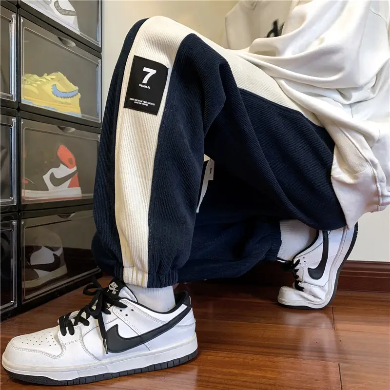 Men Velvet Sweatpants 2024 New Autumn Winter Loose Straight - Image 6