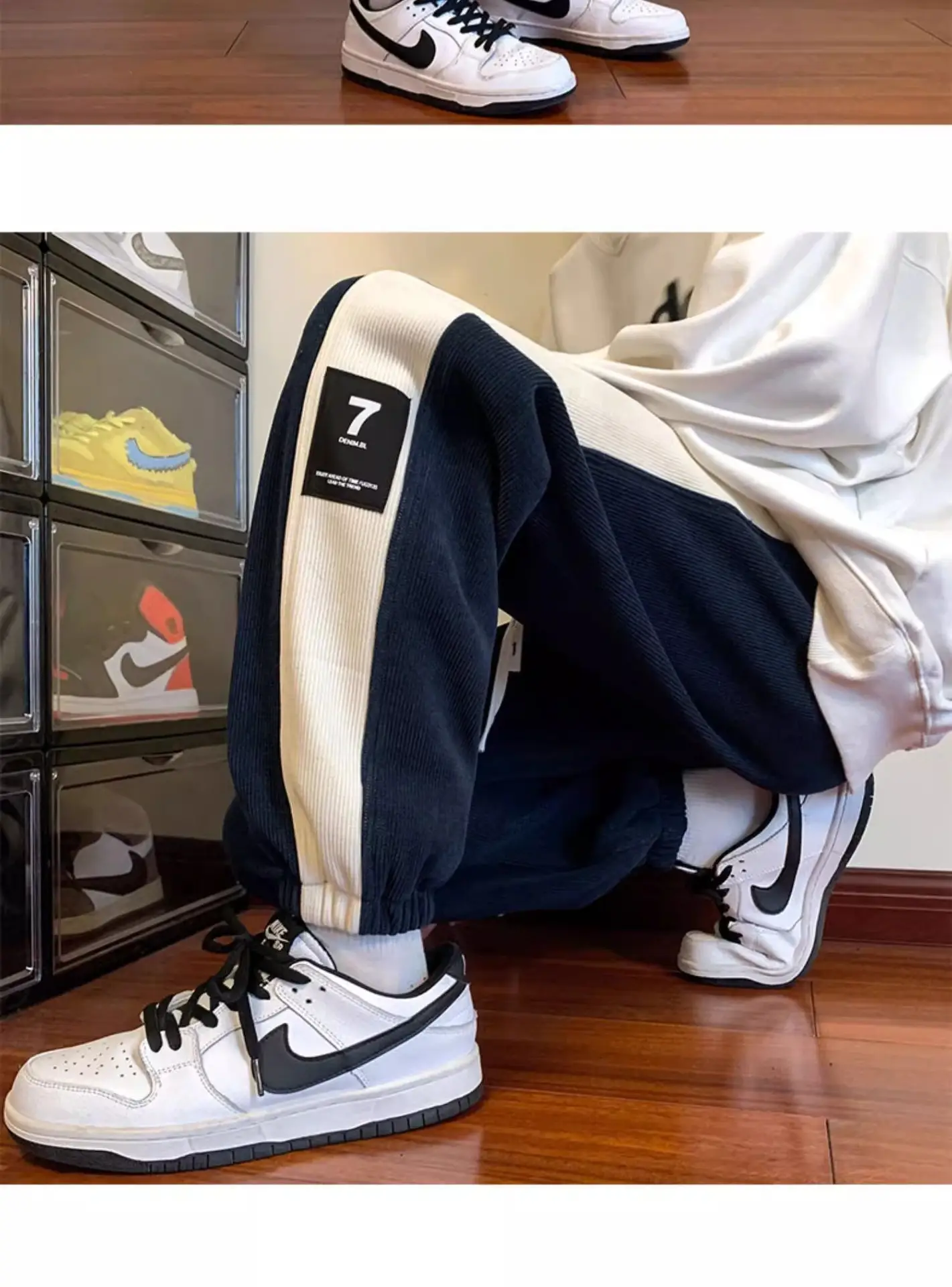 Men Velvet Sweatpants 2024 New Autumn Winter Loose Straight — feature 13