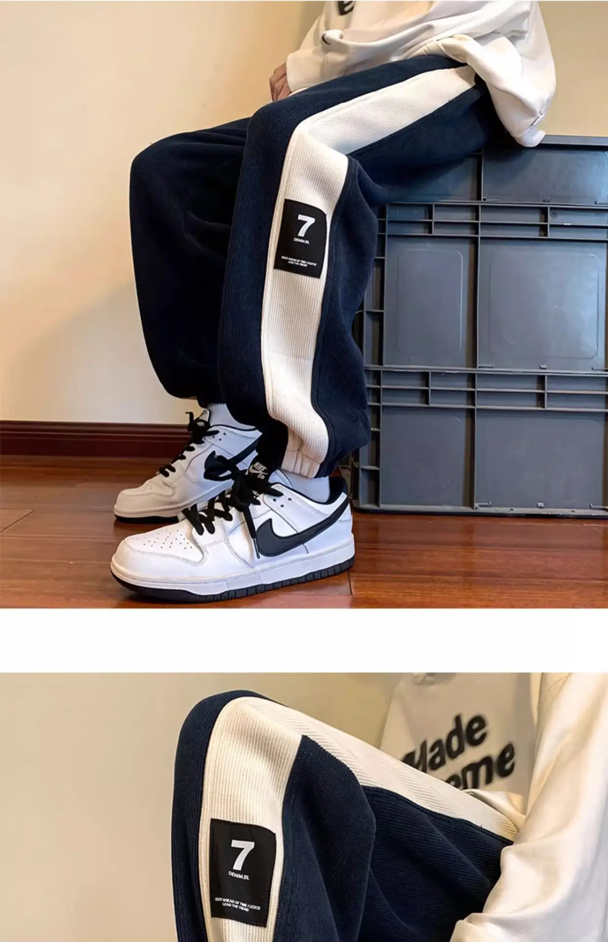 Men Velvet Sweatpants 2024 New Autumn Winter Loose Straight — feature 14