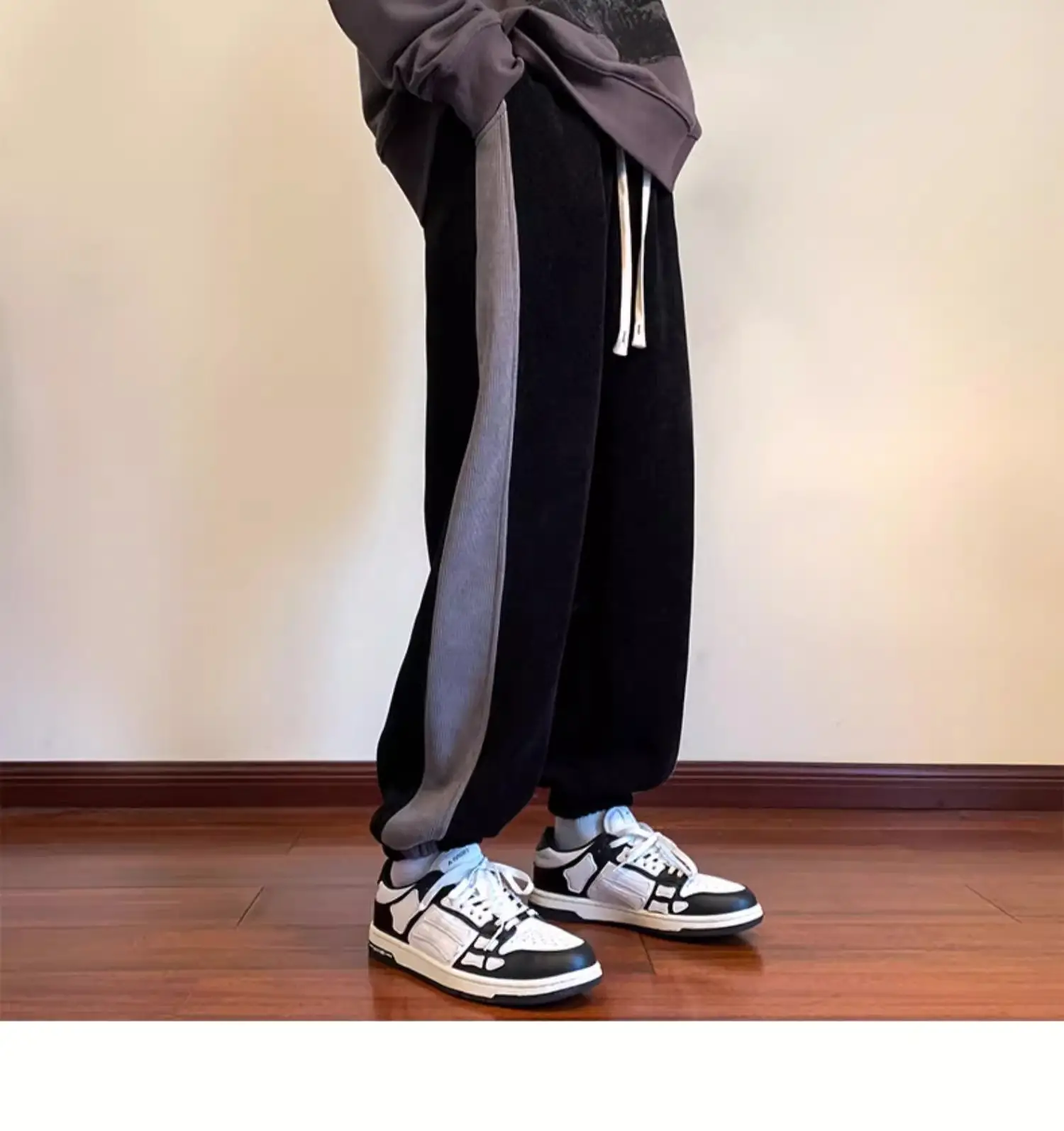 Men Velvet Sweatpants 2024 New Autumn Winter Loose Straight — feature 2