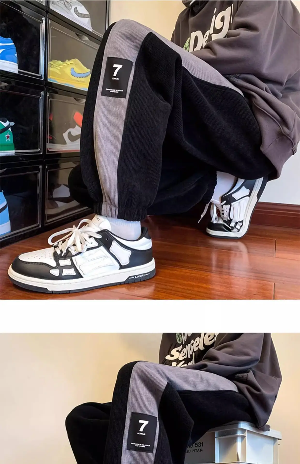 Men Velvet Sweatpants 2024 New Autumn Winter Loose Straight — feature 3