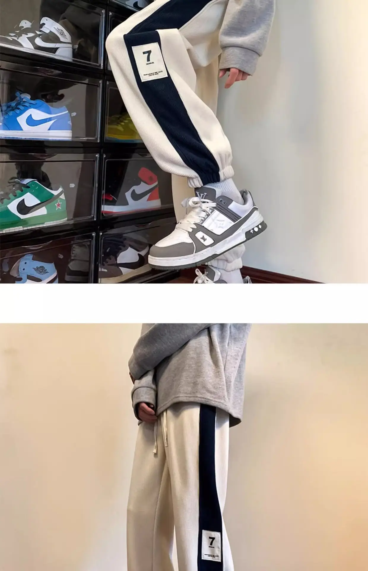 Men Velvet Sweatpants 2024 New Autumn Winter Loose Straight — feature 6