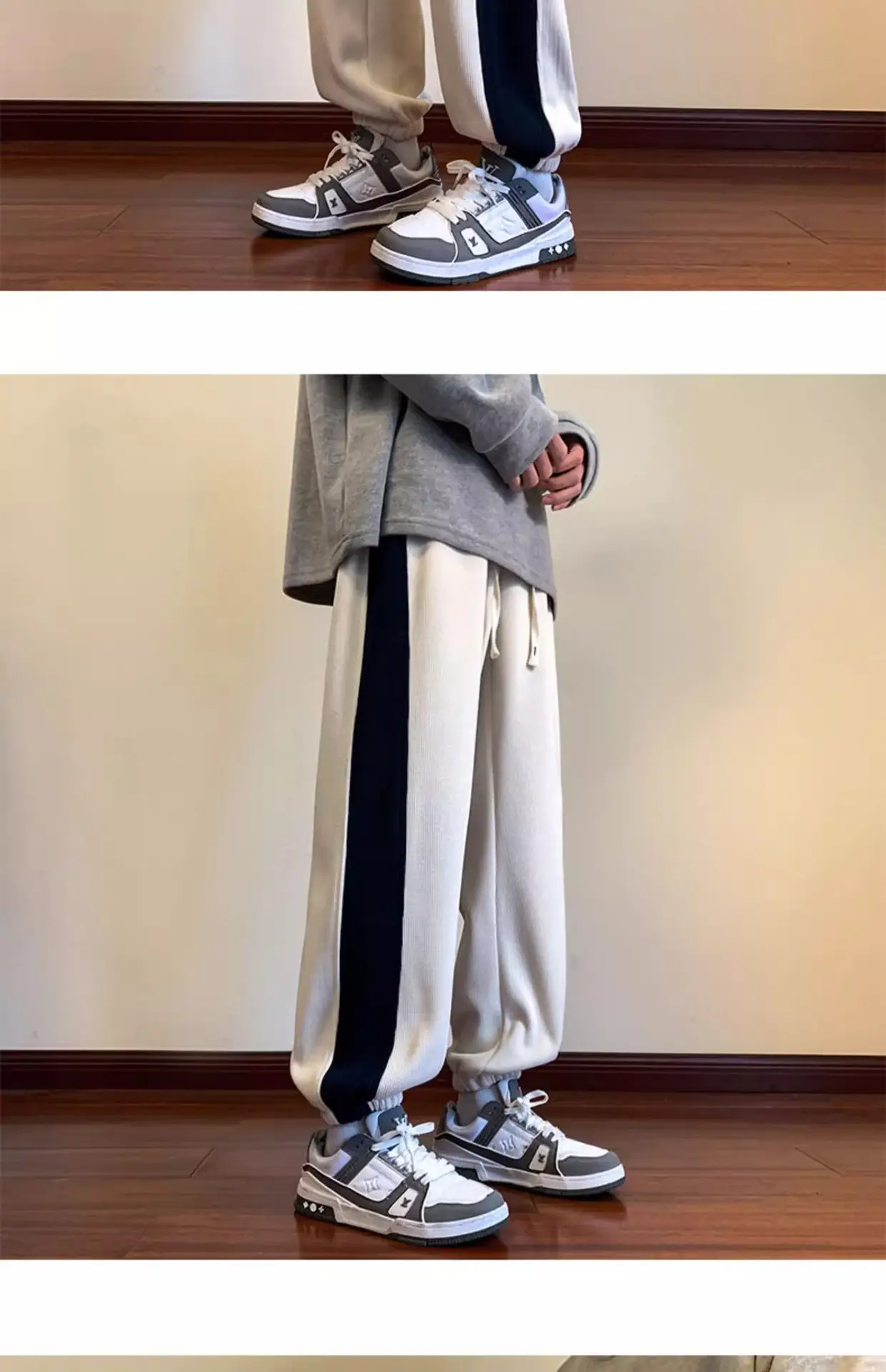 Men Velvet Sweatpants 2024 New Autumn Winter Loose Straight — feature 7