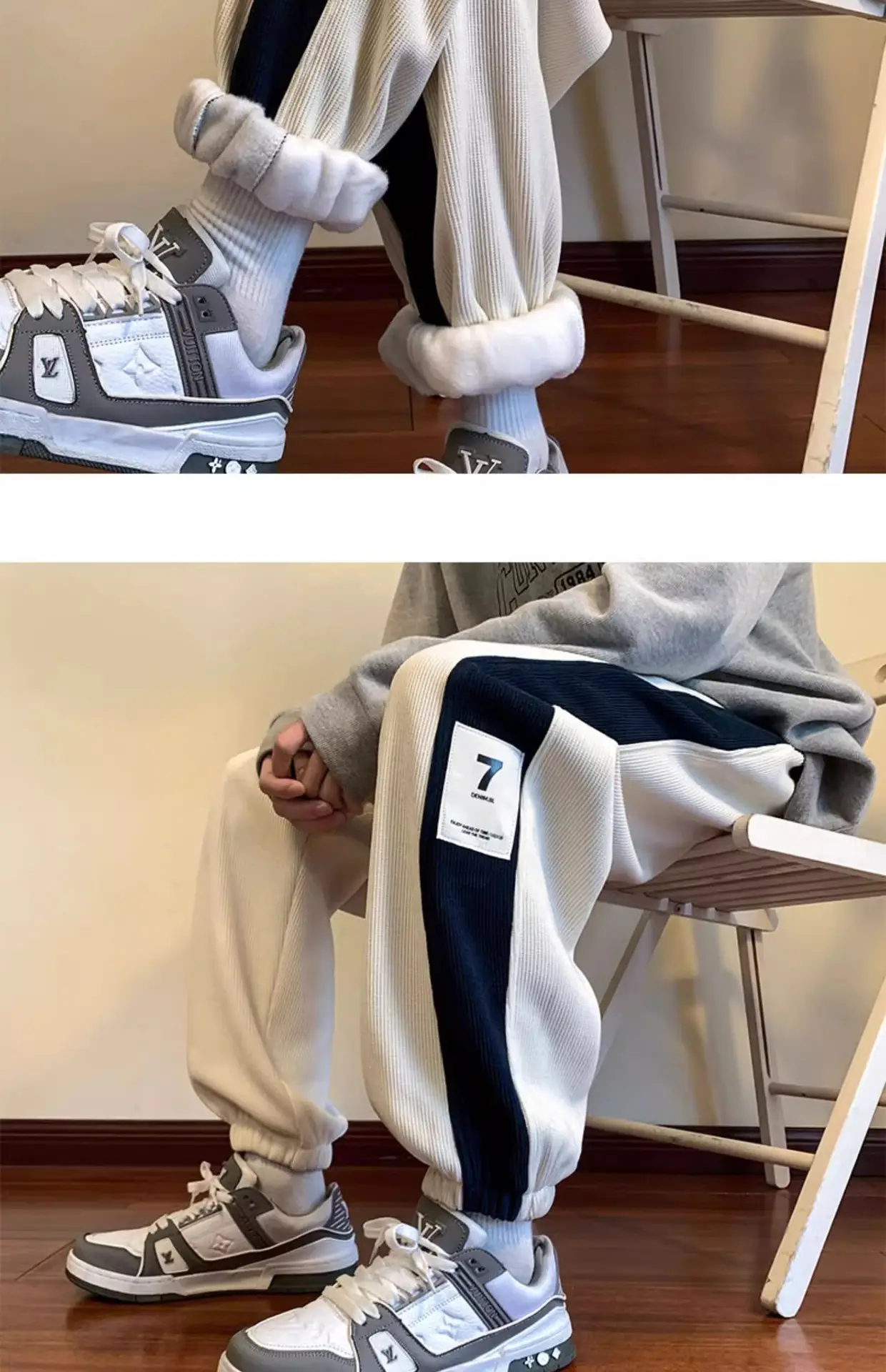 Men Velvet Sweatpants 2024 New Autumn Winter Loose Straight — feature 9