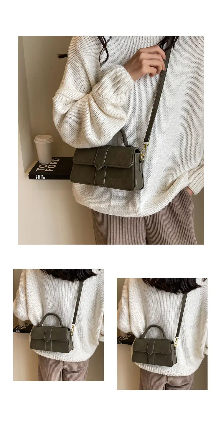 Women's Brown Leather Shoulder Crossbody Bag with Gold Chain — feature 13