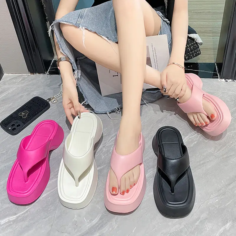 Wedge slippers women's summer slope flip-flops classic Joker style EVA slippers wedge thick bottom factory wholesale - Image 7
