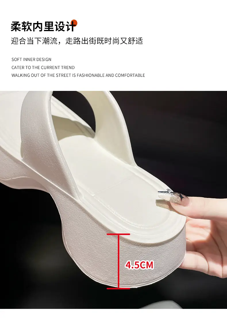 Wedge slippers women's summer slope flip-flops classic Joker style EVA slippers wedge thick bottom factory wholesale — feature 7