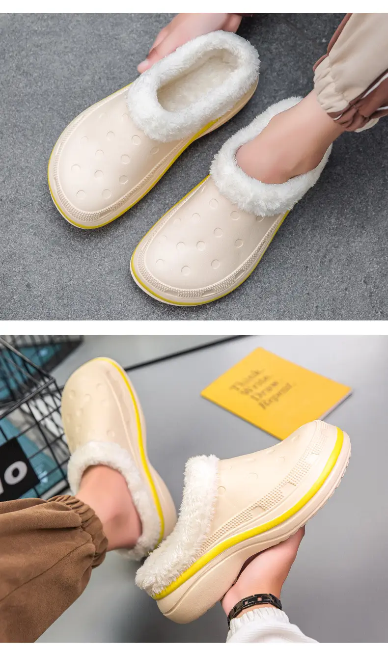 New Style Cotton Slippers Men's Winter Indoor Home Warm Plush Baotou Feeling Household Couple Men's Fur Slippers — feature 12