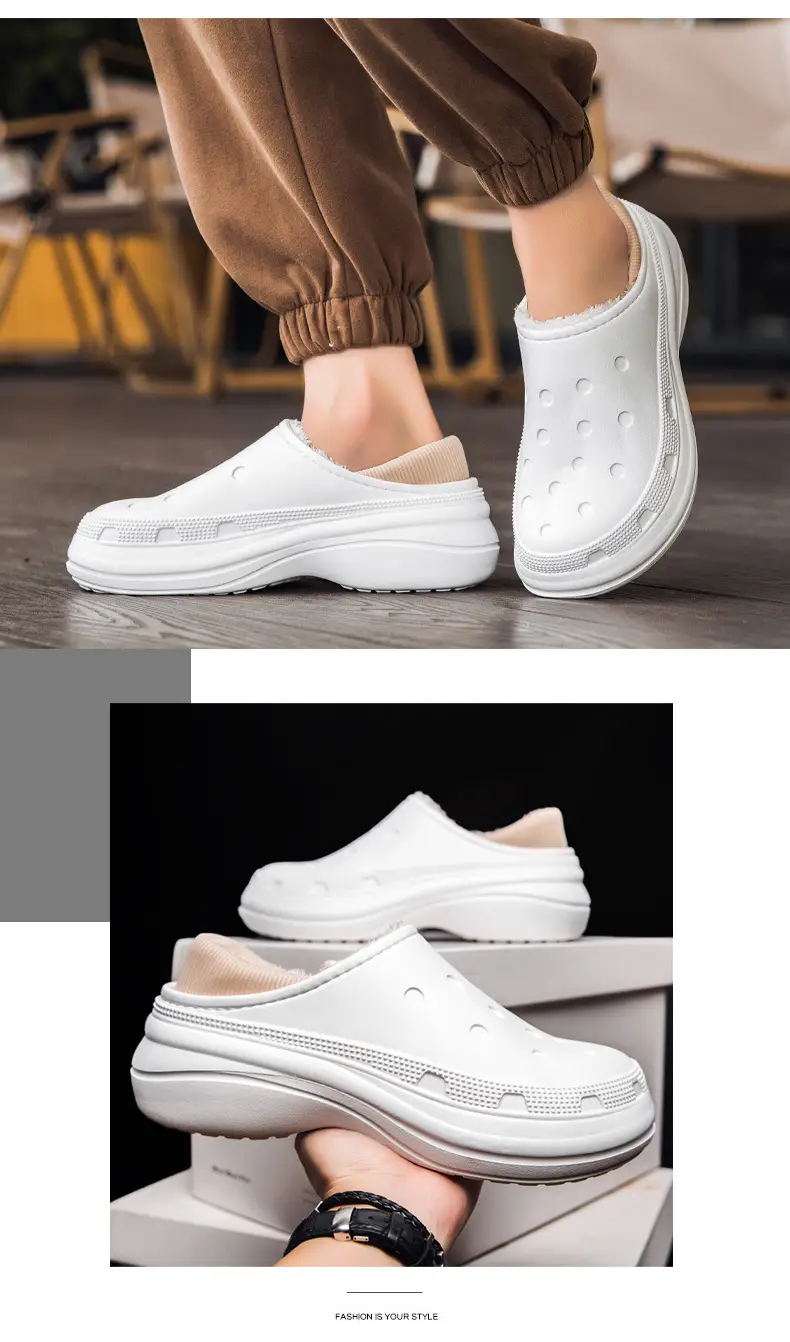 Autumn and Winter New Men's Cotton Slippers Couple's Cave fleece-lined Warm Home Bag with Thick Sole Mao Slippers Cotton Shoes — feature 11