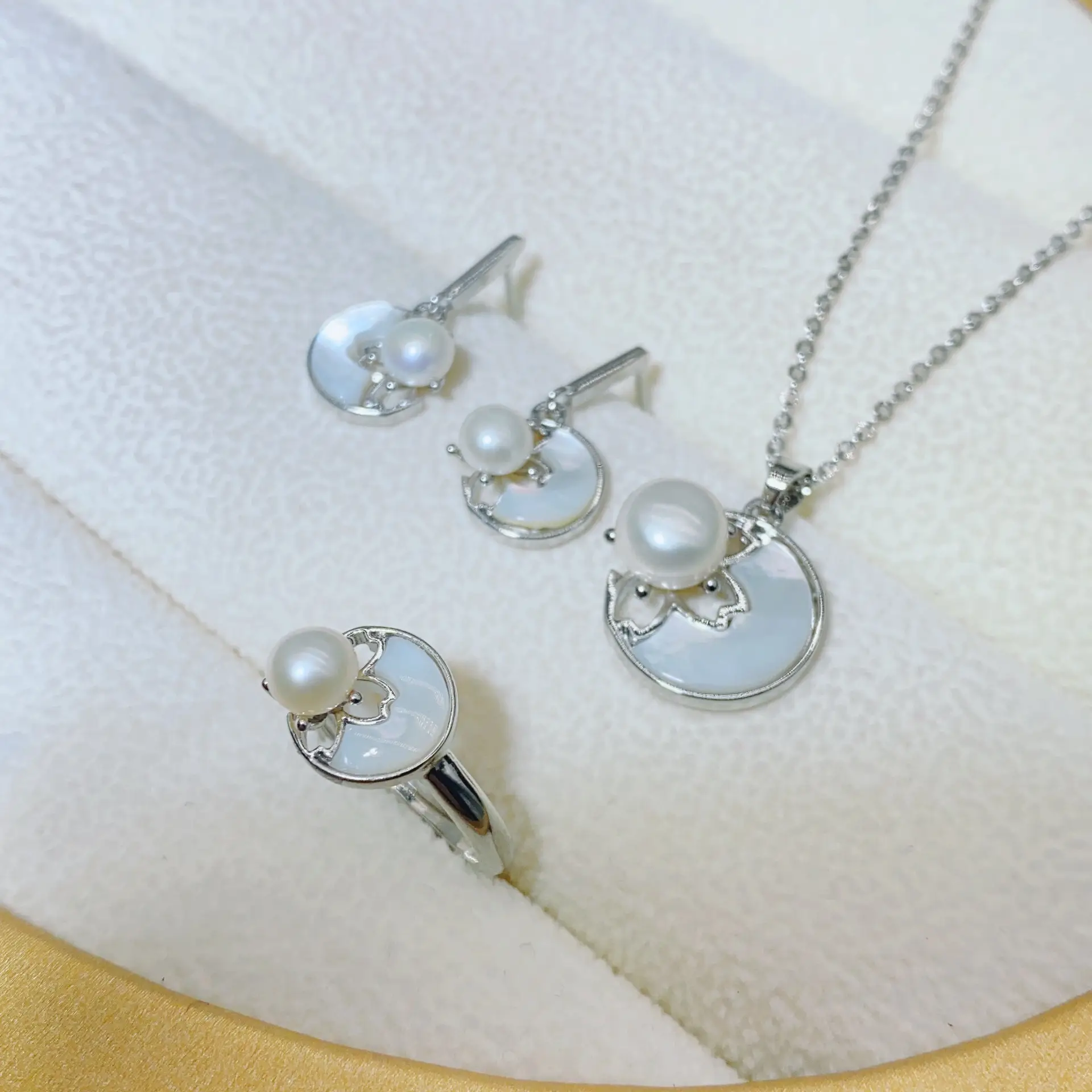 Gold Plated Pearl & Crown Necklace with Chain