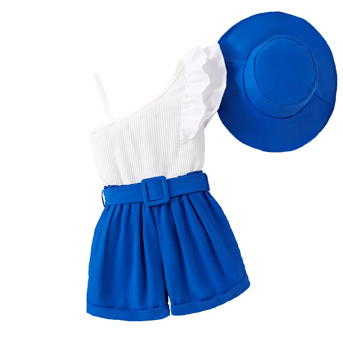 Blue Straw Hat Top for Girls Summer Wear - Image 6