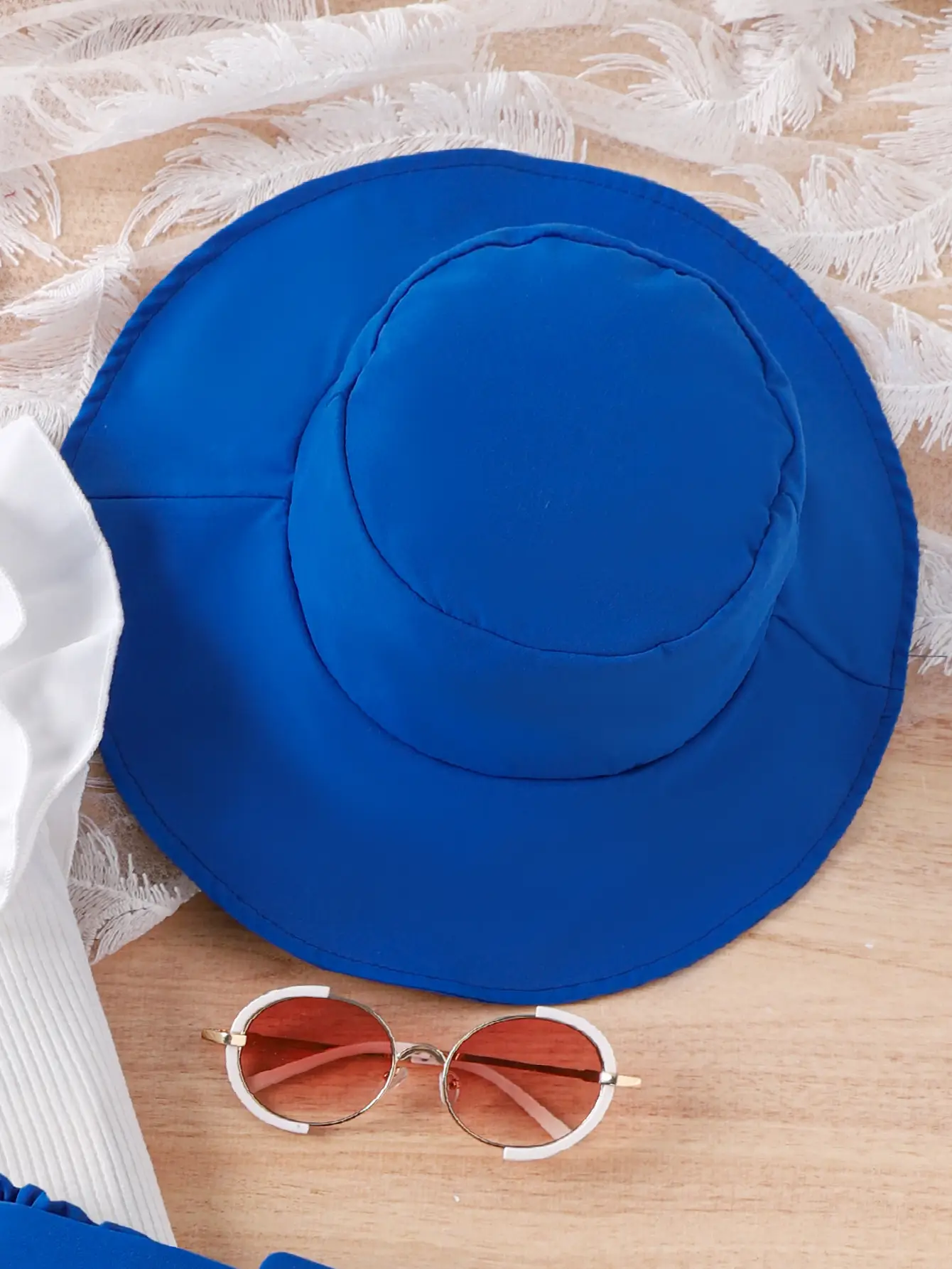 Blue Straw Hat Top for Girls Summer Wear — feature 9