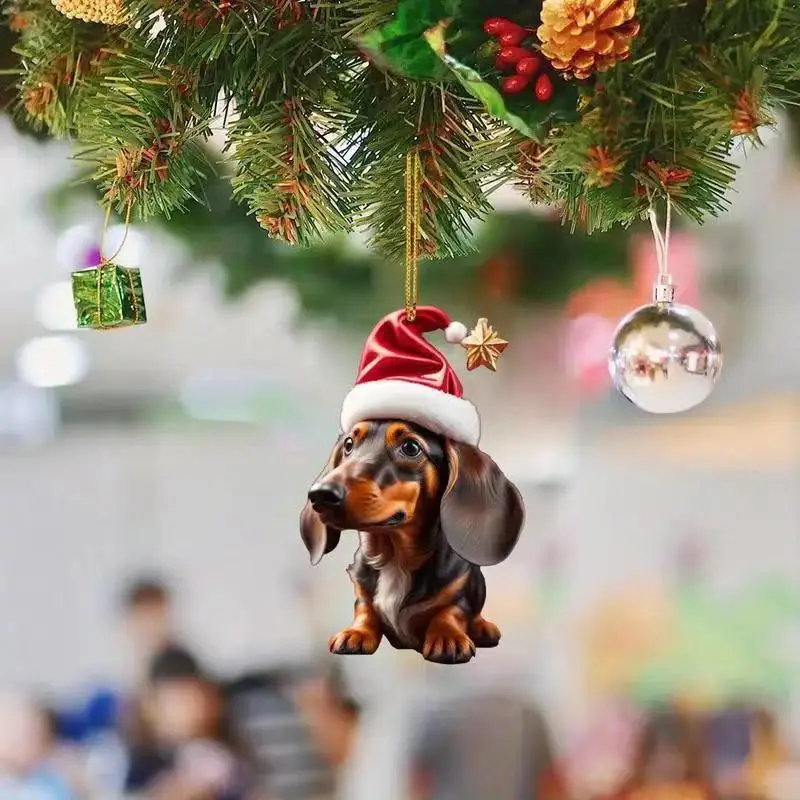Cross-Country Christmas Dog Sausage Accents Acrylic — feature 2