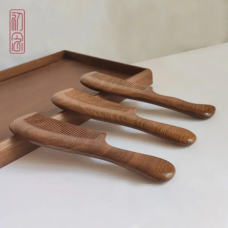 Wooden Hair Comb with Engraving for Ladies Gift