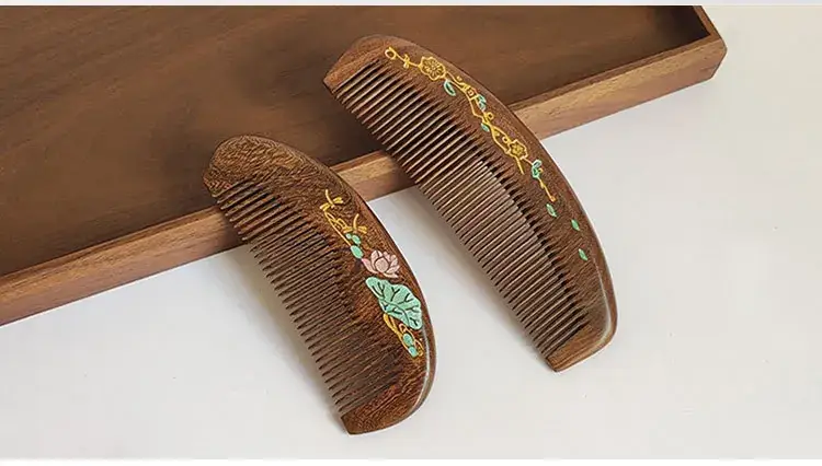 Wooden Hair Comb with Engraving for Ladies Gift — feature 10