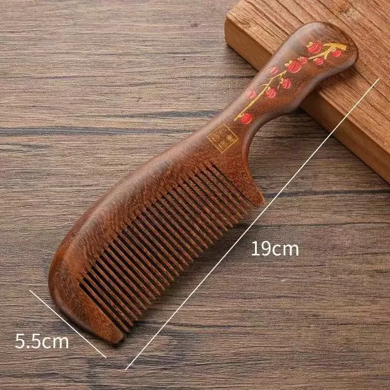Wooden Hair Comb with Engraving for Ladies Gift