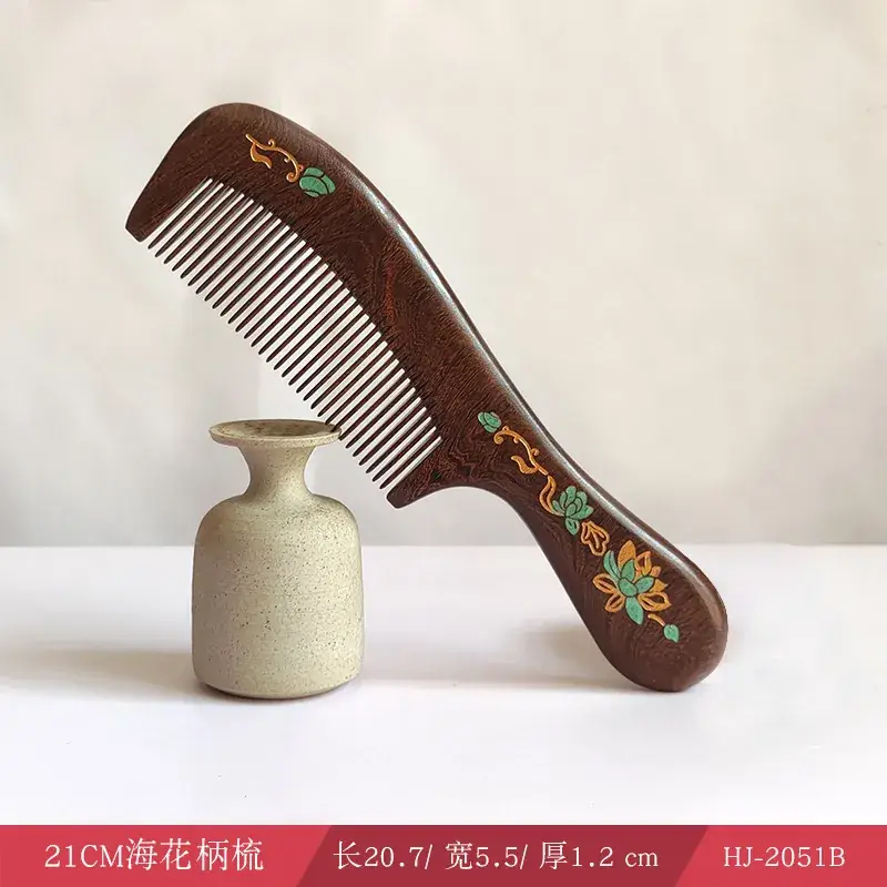 Wooden Hair Comb with Engraving for Ladies Gift