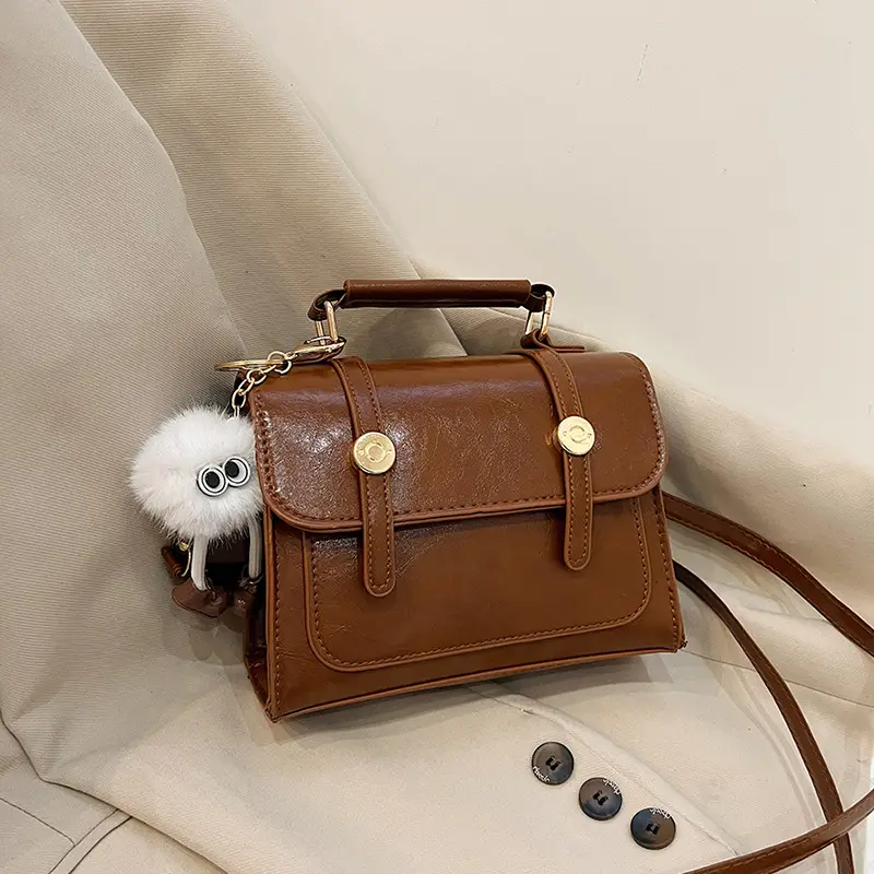 Women Shoulder Messenger Bag Brown Leather Winter 2023 - Image 10