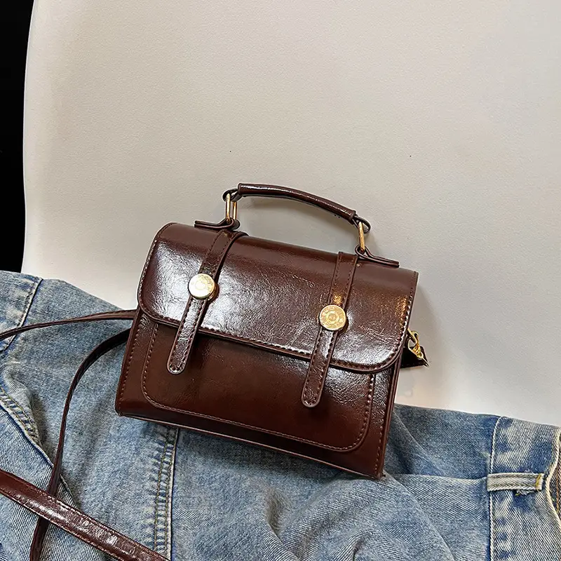 Women Shoulder Messenger Bag Brown Leather Winter 2023 - Image 3