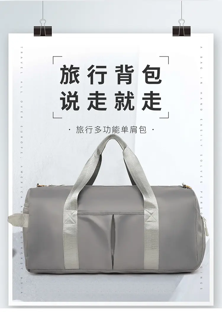 Women's Grey Multi-Compartment Duffle Bag — feature 4