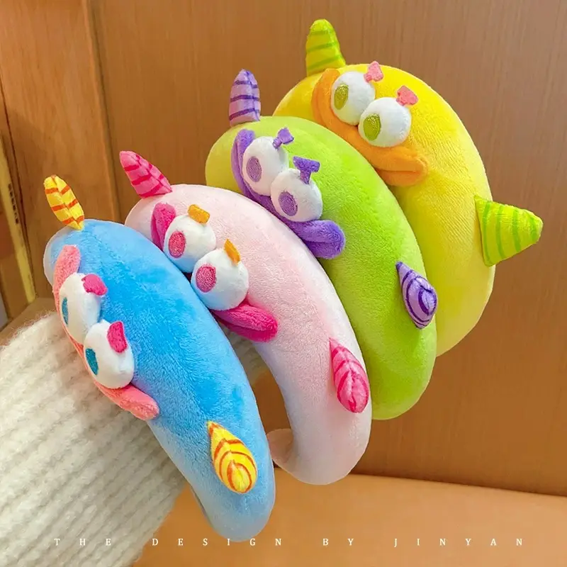 Cute Cartoon Monster Headband Green Purple Hairpin - Image 6