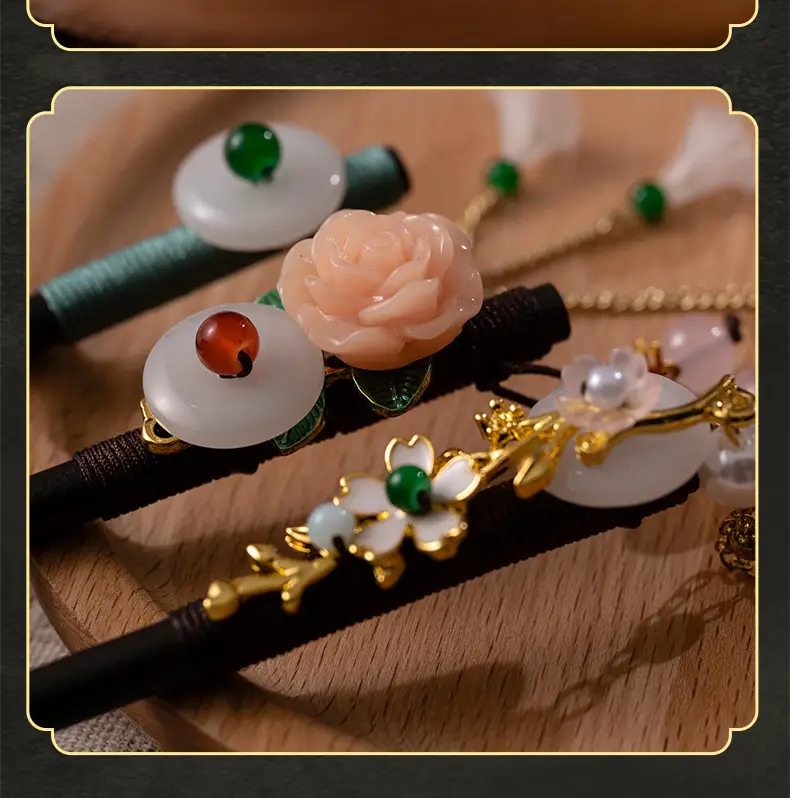 Antique Hairpin Tassel Step Wooden Hairpin Imitation Ebony Headwear Disc Hair Han Clothes Accessories Hair-pulled Ancient Clothes Hair Women — feature 17