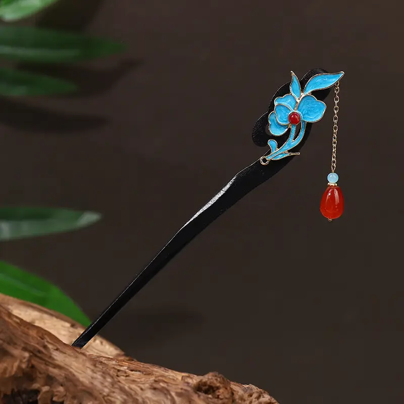 Antique Hairpin Tassel Step Wooden Hairpin Imitation Ebony Headwear Disc Hair Han Clothes Accessories Hair-pulled Ancient Clothes Hair Women - Image 10
