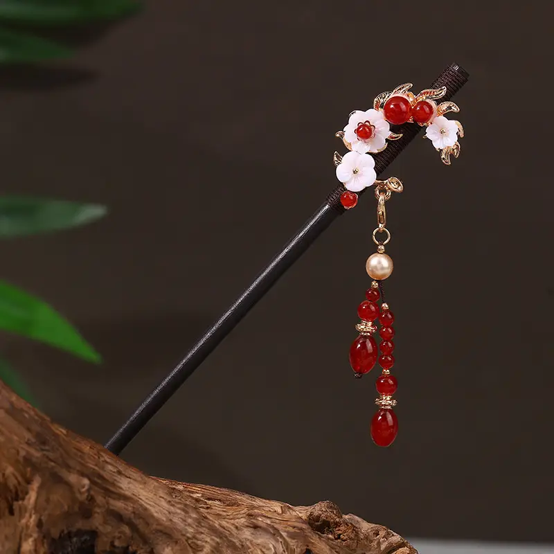 Antique Hairpin Tassel Step Wooden Hairpin Imitation Ebony Headwear Disc Hair Han Clothes Accessories Hair-pulled Ancient Clothes Hair Women - Image 12