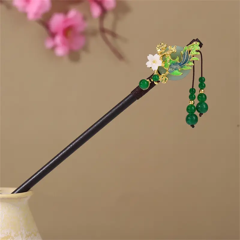 Antique Hairpin Tassel Step Wooden Hairpin Imitation Ebony Headwear Disc Hair Han Clothes Accessories Hair-pulled Ancient Clothes Hair Women - Image 14