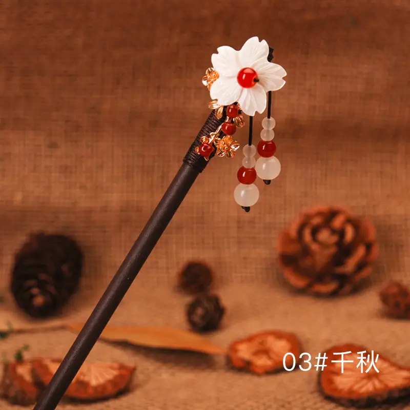 Antique Hairpin Tassel Step Wooden Hairpin Imitation Ebony Headwear Disc Hair Han Clothes Accessories Hair-pulled Ancient Clothes Hair Women - Image 16