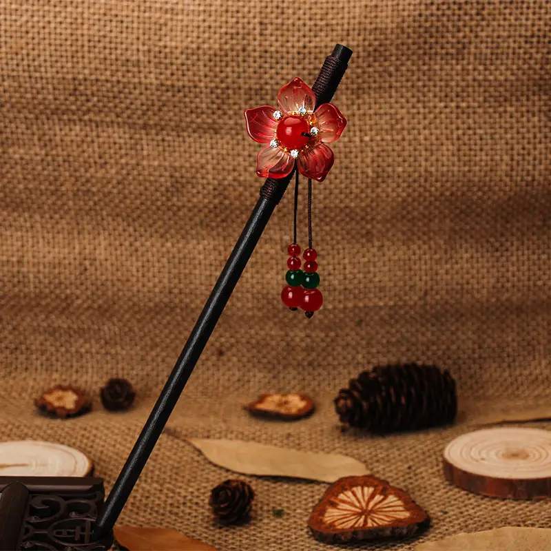 Antique Hairpin Tassel Step Wooden Hairpin Imitation Ebony Headwear Disc Hair Han Clothes Accessories Hair-pulled Ancient Clothes Hair Women - Image 17
