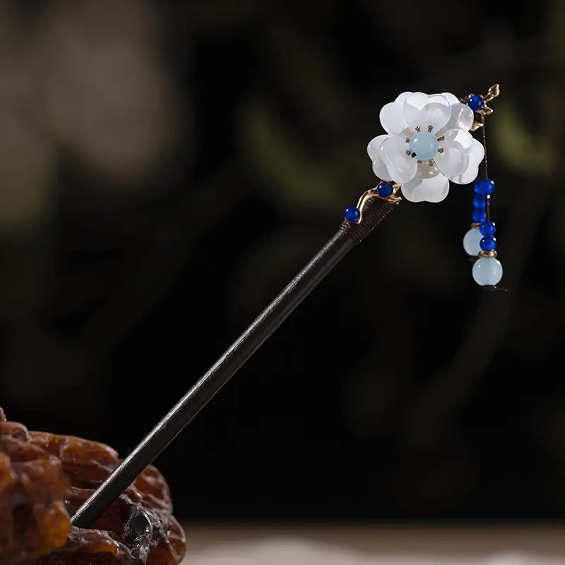 Antique Hairpin Tassel Step Wooden Hairpin Imitation Ebony Headwear Disc Hair Han Clothes Accessories Hair-pulled Ancient Clothes Hair Women - Image 2