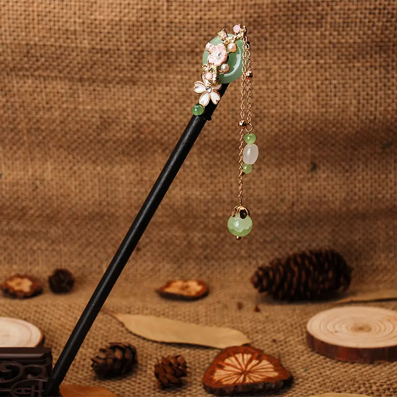 Antique Hairpin Tassel Step Wooden Hairpin Imitation Ebony Headwear Disc Hair Han Clothes Accessories Hair-pulled Ancient Clothes Hair Women - Image 26
