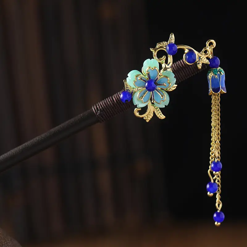 Antique Hairpin Tassel Step Wooden Hairpin Imitation Ebony Headwear Disc Hair Han Clothes Accessories Hair-pulled Ancient Clothes Hair Women - Image 46